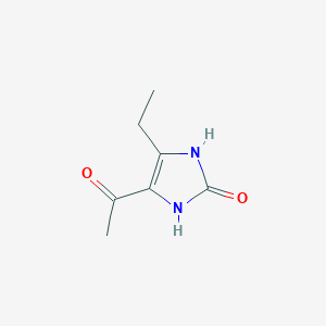 molecular formula C7H10N2O2 B135666 2H-Imidazol-2-one, 4-acetyl-5-ethyl-1,3-dihydro-(9CI) CAS No. 131180-11-5