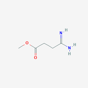 molecular formula C5H10N2O2 B13566652 Methyl 3-carbamimidoylpropanoate 