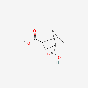 molecular formula C9H12O4 B13566791 3-(Methoxycarbonyl)bicyclo[2.1.1]hexane-1-carboxylicacid 