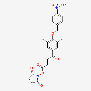 molecular formula C23H22N2O8 B1356680 Succinimidyl 4-[3,5-Dimethyl-4-(4-nitrobenzyloxy)phenyl]-4-oxobutyrate CAS No. 948995-62-8