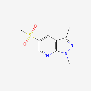 molecular formula C9H11N3O2S B13567067 5-methanesulfonyl-1,3-dimethyl-1H-pyrazolo[3,4-b]pyridine 