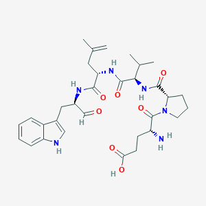 molecular formula C32H44N6O7 B135674 Cyclo(glutamyl-prolyl-valyl-leucyl-tryptophyl) CAS No. 136553-76-9