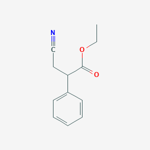 molecular formula C12H13NO2 B1356743 Ethyl 3-cyano-2-phenylpropanoate CAS No. 6840-18-2