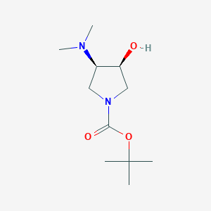 molecular formula C11H22N2O3 B13567489 tert-Butyl (3R,4S)-3-(dimethylamino)-4-hydroxypyrrolidine-1-carboxylate 