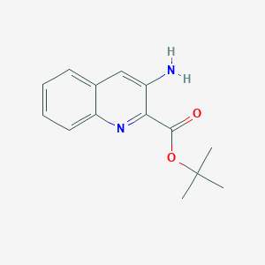 molecular formula C14H16N2O2 B13567502 tert-Butyl 3-aminoquinoline-2-carboxylate 