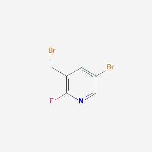 molecular formula C6H4Br2FN B13567568 5-Bromo-3-(bromomethyl)-2-fluoropyridine 