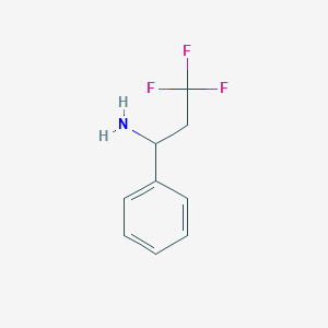 molecular formula C9H10F3N B1356757 3,3,3-Trifluoro-1-phenylpropan-1-amine CAS No. 942996-06-7