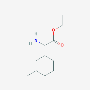 molecular formula C11H21NO2 B13567710 Ethyl 2-amino-2-(3-methylcyclohexyl)acetate 