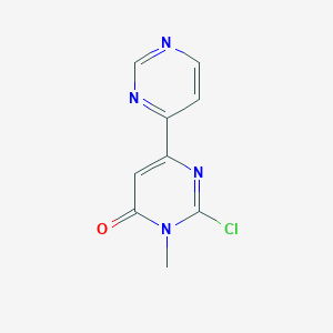molecular formula C9H7ClN4O B1356777 2-Chloro-3-methyl-6-(pyrimidin-4-YL)pyrimidin-4-one CAS No. 503860-54-6