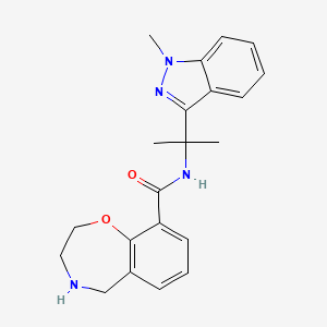 molecular formula C21H24N4O2 B13567819 N-[2-(1-methyl-1H-indazol-3-yl)propan-2-yl]-2,3,4,5-tetrahydro-1,4-benzoxazepine-9-carboxamide 