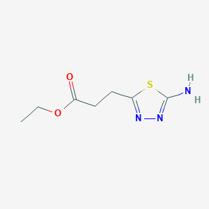 molecular formula C7H11N3O2S B13567955 Ethyl3-(5-amino-1,3,4-thiadiazol-2-yl)propanoate 