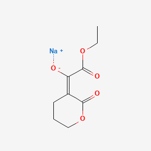 molecular formula C9H11NaO5 B13567968 sodium 2-ethoxy-2-oxo-1-[(3E)-2-oxooxan-3-ylidene]ethan-1-olate CAS No. 1456609-34-9