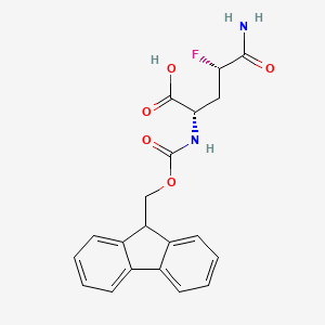 molecular formula C20H19FN2O5 B13568051 (2S,4S)-4-carbamoyl-2-({[(9H-fluoren-9-yl)methoxy]carbonyl}amino)-4-fluorobutanoicacid 