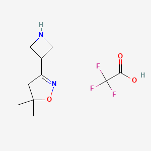 molecular formula C10H15F3N2O3 B13568060 3-(Azetidin-3-yl)-5,5-dimethyl-4,5-dihydro-1,2-oxazole,trifluoroaceticacid 