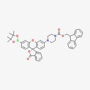 molecular formula C45H41BN2O7 B13568069 (9H-fluoren-9-yl)methyl4-[3-oxo-3'-(4,4,5,5-tetramethyl-1,3,2-dioxaborolan-2-yl)-3H-spiro[2-benzofuran-1,9'-xanthen]-6'-yl]piperazine-1-carboxylate 