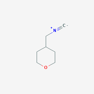 molecular formula C7H11NO B13568195 4-(Isocyanomethyl)oxane 