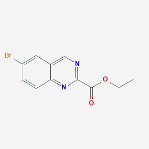 molecular formula C11H9BrN2O2 B13568216 Ethyl6-bromoquinazoline-2-carboxylate 