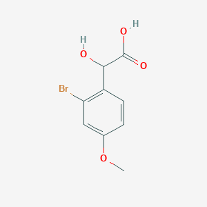 molecular formula C9H9BrO4 B13568332 2-Bromo-4-methoxymandelic acid 