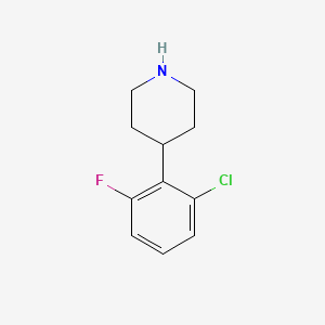 molecular formula C11H13ClFN B13568343 4-(2-Chloro-6-fluorophenyl)piperidine 