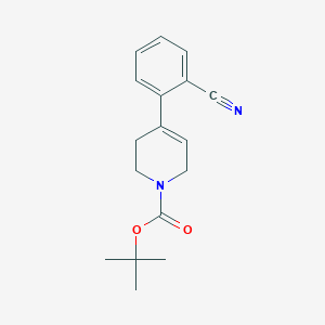 molecular formula C17H20N2O2 B1356851 叔丁基 4-(2-氰基苯基)-5,6-二氢吡啶-1(2H)-羧酸酯 CAS No. 194669-38-0