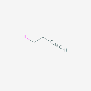 molecular formula C5H7I B13568522 4-Iodopent-1-yne CAS No. 188798-91-6