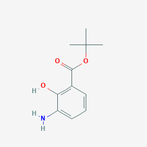 molecular formula C11H15NO3 B13568567 tert-Butyl 3-amino-2-hydroxybenzoate 