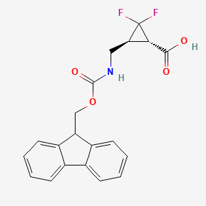molecular formula C20H17F2NO4 B13568633 rac-(1R,3R)-3-[({[(9H-fluoren-9-yl)methoxy]carbonyl}amino)methyl]-2,2-difluorocyclopropane-1-carboxylic acid 