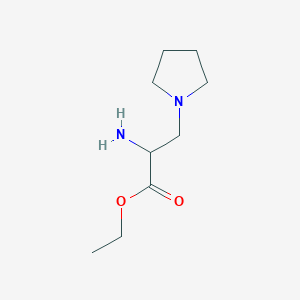molecular formula C9H18N2O2 B13568833 Ethyl 2-amino-3-(pyrrolidin-1-YL)propanoate 