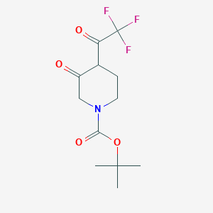molecular formula C12H16F3NO4 B1356906 tert-Butyl 3-oxo-4-(2,2,2-trifluoroacetyl)piperidine-1-carboxylate CAS No. 647863-25-0