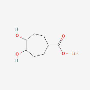 molecular formula C8H13LiO4 B13569096 Lithium(1+)4,5-dihydroxycycloheptane-1-carboxylate 
