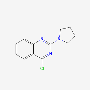 molecular formula C12H12ClN3 B1356916 Quinazoline, 4-chloro-2-(1-pyrrolidinyl)- 