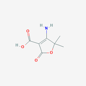 molecular formula C7H9NO4 B1356925 4-Amino-5,5-dimethyl-2-oxo-2,5-dihydrofuran-3-carboxylic acid CAS No. 139003-89-7