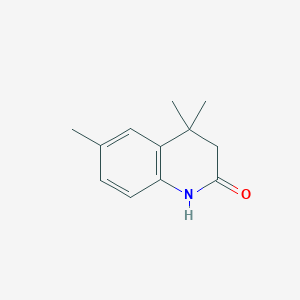 molecular formula C12H15NO B1356940 4,4,6-Trimethyl-3,4-dihydroquinolin-2(1H)-one CAS No. 181122-00-9