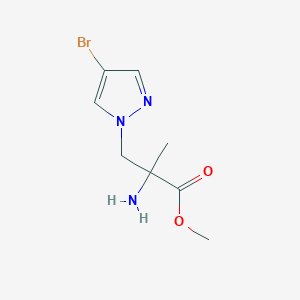 molecular formula C8H12BrN3O2 B13569556 Methyl 2-amino-3-(4-bromo-1h-pyrazol-1-yl)-2-methylpropanoate 