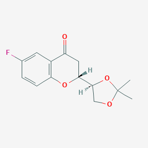 molecular formula C14H15FO4 B135697 (1'S,2R)-2-[(1',2'-O-Isopropylidene)dihydroxyethyl]-6-fluorochroman-4-one CAS No. 797054-21-8