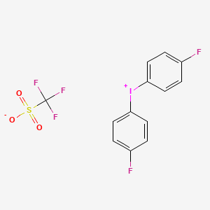molecular formula C13H8F5IO3S B1356971 双(4-氟苯基)碘三氟甲磺酸盐 CAS No. 732306-64-8