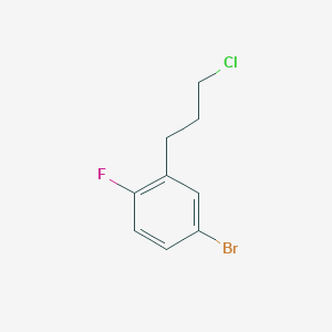 molecular formula C9H9BrClF B13569760 4-Bromo-2-(3-chloropropyl)fluorobenzene 