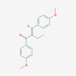 molecular formula C19H20O3 B135698 1-(4-Methoxyphenyl)-2-((4-methoxyphenyl)methylene)-1-butanone, (E)- CAS No. 71526-40-4