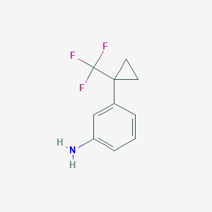 molecular formula C10H10F3N B13569815 3-(1-(Trifluoromethyl)cyclopropyl)aniline 