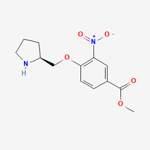 molecular formula C13H16N2O5 B1356985 3-硝基-4-[[(2S)-吡咯烷-2-基]甲氧基]苯甲酸甲酯 CAS No. 922529-36-0