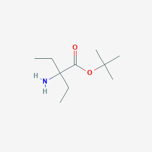 molecular formula C10H21NO2 B13569871 Tert-butyl 2-amino-2-ethylbutanoate 