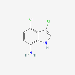 molecular formula C8H6Cl2N2 B13569919 3,4-dichloro-1H-indol-7-amine CAS No. 165669-12-5