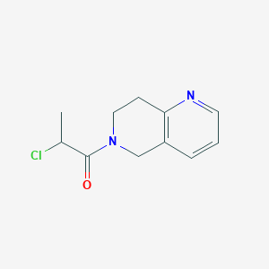 molecular formula C11H13ClN2O B13569921 2-Chloro-1-(5,6,7,8-tetrahydro-1,6-naphthyridin-6-yl)propan-1-one 
