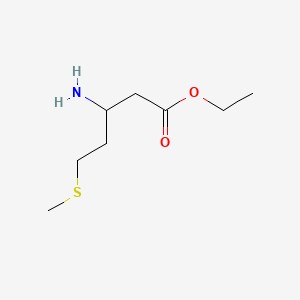 molecular formula C8H17NO2S B13569960 Ethyl 3-amino-5-(methylthio)pentanoate 