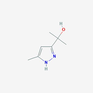 molecular formula C7H12N2O B13570007 2-(5-methyl-1H-pyrazol-3-yl)propan-2-ol 