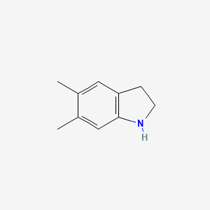 molecular formula C10H13N B1357001 1H-Indole, 2,3-dihydro-5,6-dimethyl- CAS No. 791609-49-9