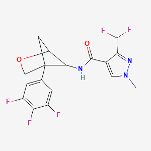 molecular formula C17H14F5N3O2 B13570017 3-(difluoromethyl)-1-methyl-N-[4-(3,4,5-trifluorophenyl)-2-oxabicyclo[2.1.1]hexan-5-yl]-1H-pyrazole-4-carboxamide 