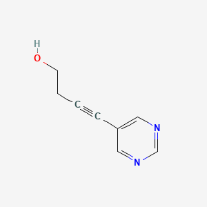 molecular formula C8H8N2O B1357004 4-(5-Pyrimidinyl)-3-butyn-1-ol 