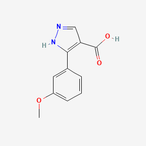 molecular formula C11H10N2O3 B1357007 3-(3-methoxyphenyl)-1H-pyrazole-4-carboxylic acid CAS No. 879996-71-1