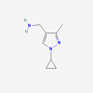 molecular formula C8H13N3 B13570131 (1-cyclopropyl-3-methyl-1H-pyrazol-4-yl)methanamine 
